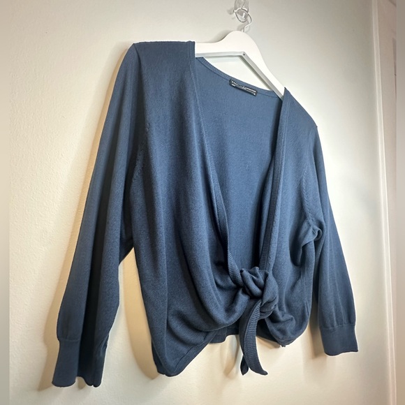 PERUVIAN CONNECTION Blue Pima Cotton Blend  Open Front Cardigan Sweater Size XL - Picture 10 of 14